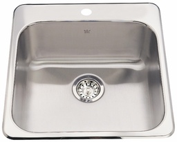[4403018] Steel Queen 20" 1-Hole 1 Bowl Drop-In Kitchen Sink