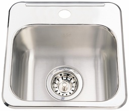 [4405030] Steel Queen 13-5/8" 1-Hole 1 Bowl Drop-In Bar/Prep Sink
