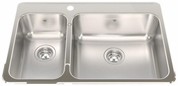 [4403110] Steel Queen 31-1/4" 1-Hole 1.5 Bowl Drop-In Kitchen Sink