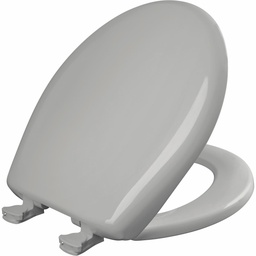 [2000560] Round Easy-Clean Plastic Toilet Seat with Cover and STA-TITE Hinges