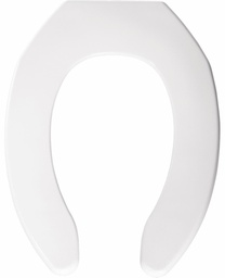 [2000270] Elongated Plastic Open Front Toilet Seat with Self-Sustaining Check Hinge Less Cover