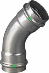 [6521005] 3/4 P/P STAINLESS STEEL CXC 45° ELBOW