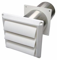 [7761510] 5" Louvered Vent Hood - White