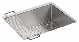 [2962740] Strive 24" 1 Bowl Undermount Kitchen Sink with Rack